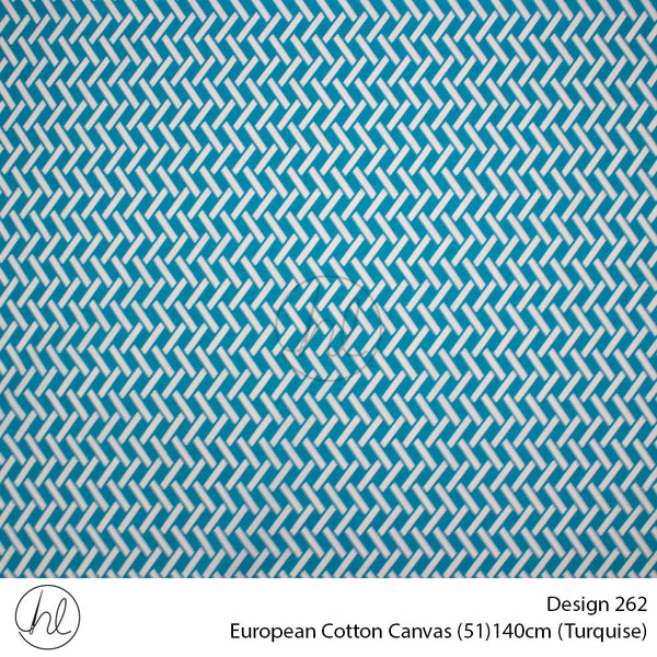 European Cotton Canvas (Buy 10M OR More R49.99 PM (Design 262) (140cm) (Per m) (Turquiose)