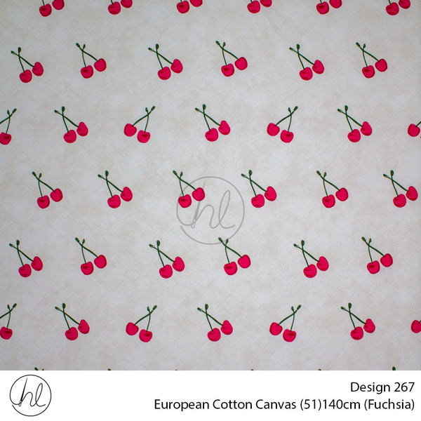 European Cotton Canvas (Buy 10M OR More R49.99 PM (Design 267) (140cm) (Per m) (Fuchsia)
