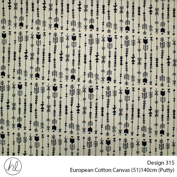 European Cotton Canvas (Buy 10M OR More R49.99 PM (Design 315) (140cm) (Per m) (Putty)