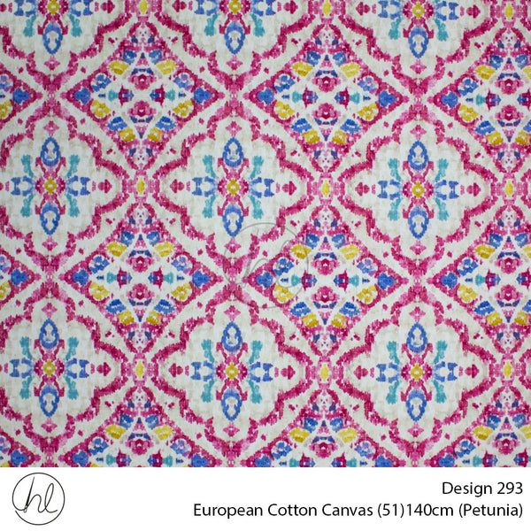 European Cotton Canvas (Buy 10M OR More R49.99 PM (Design 293) (140cm) (Per m) (Petunia)