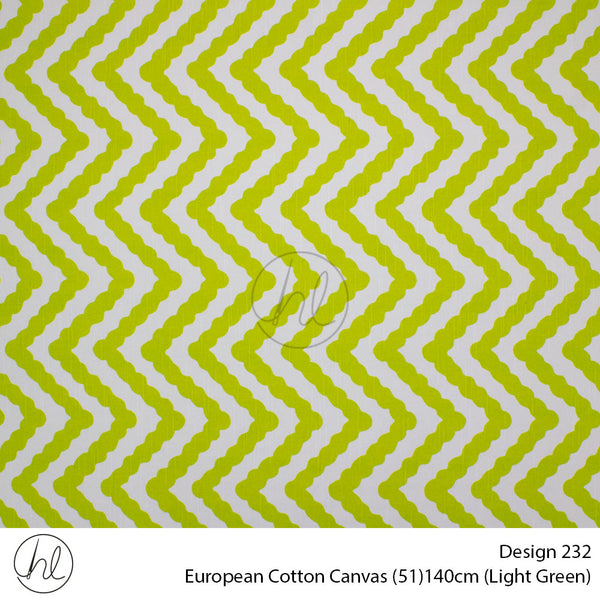 European Cotton Canvas (Buy 10M OR More R49.99 PM (Design 232) (140cm) (Per m) (Light Green)