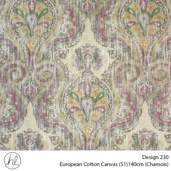 European Cotton Canvas (Buy 10M OR More R49.99 PM (Design 230) (140cm) (Per m) (Chamois)