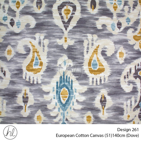 European Cotton Canvas (Buy 10M OR More R49.99 PM (Design 261) (140cm) (Per m) (Dove)