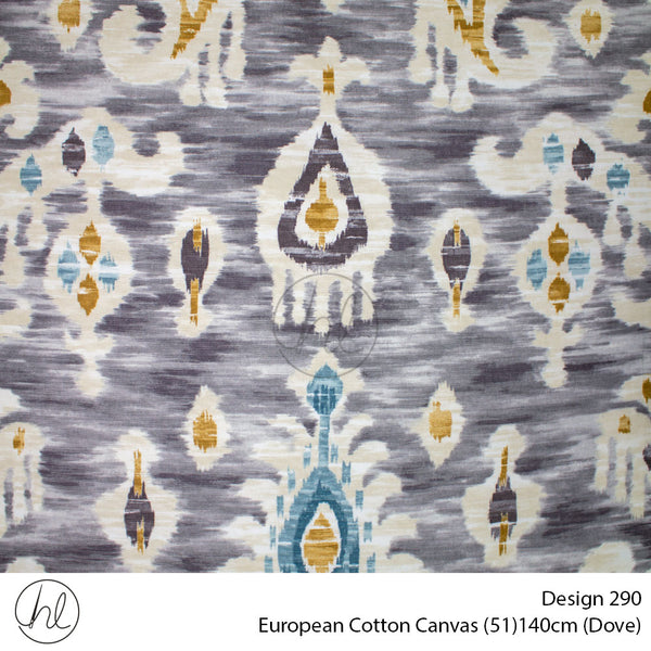 European Cotton Canvas (Buy 10M OR More R49.99 PM (Design 290) (140cm) (Per m) (Dove)
