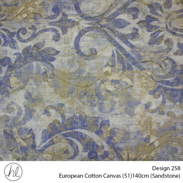European Cotton Canvas (Buy 10M OR More R49.99 PM (Design 258) (140cm) (Per m) (Sandstone)