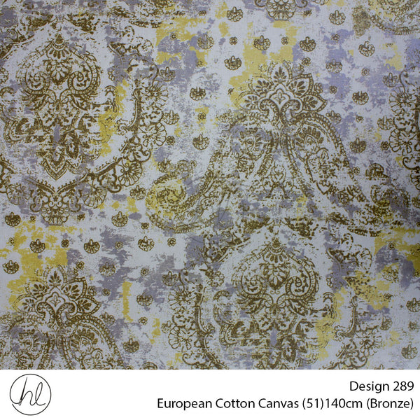 European Cotton Canvas (Buy 10M OR More R49.99 PM (Design 289) (140cm) (Per m) (Bronze)