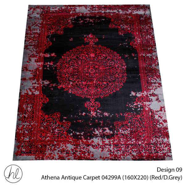 Athena Antique Carpet  (160X220) (Design 09) (Red/D.Grey)