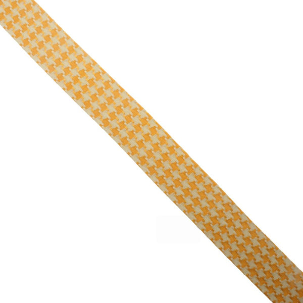 RIBBON 2 TONE FANCY 40MM H8  LEMON/ORANGE FREE 1