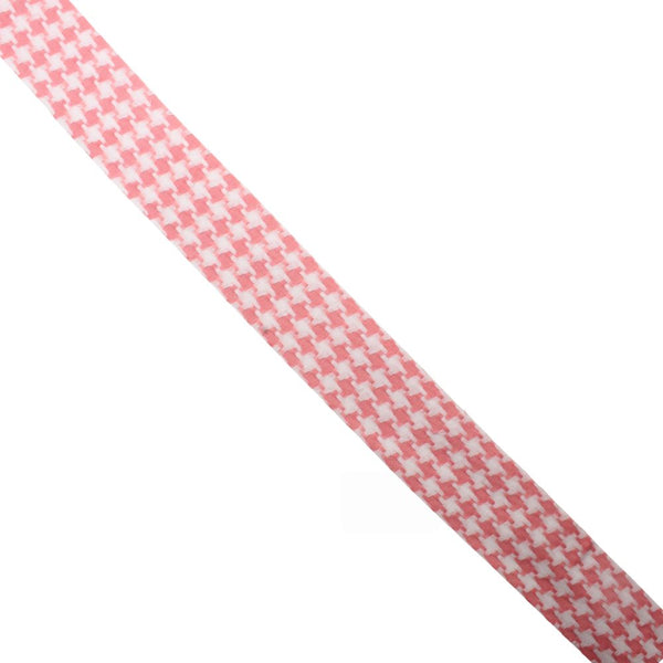 RIBBON 2 TONE FANCY 40MM H8  WHITE/PNK FREE 1