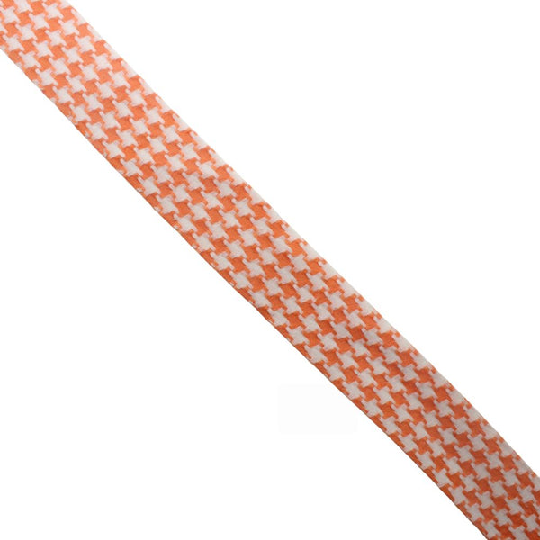 RIBBON 2 TONE FANCY 40MM H8  WHT/ORANGE FREE 1