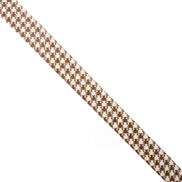 RIBBON 2 TONE FANCY 25MM H8  WHT/L BROWN FREE 1