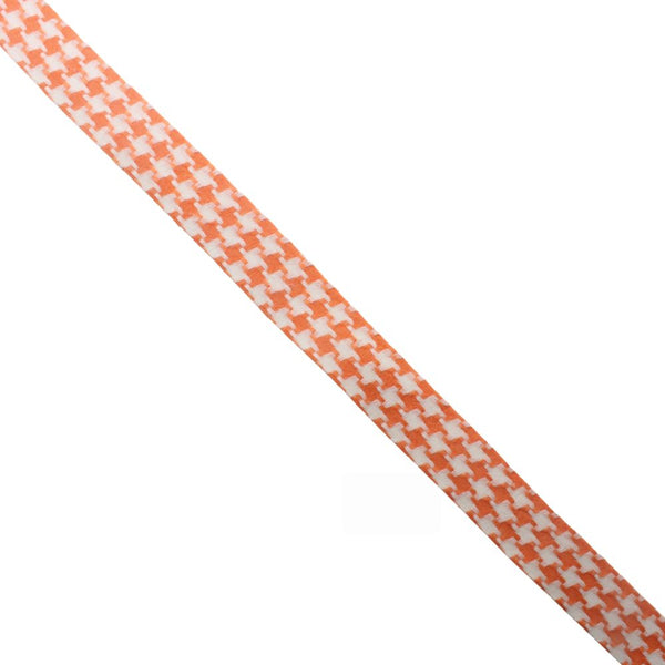 RIBBON 2 TONE FANCY 25MM H8  WHT/ORANGE FREE 1