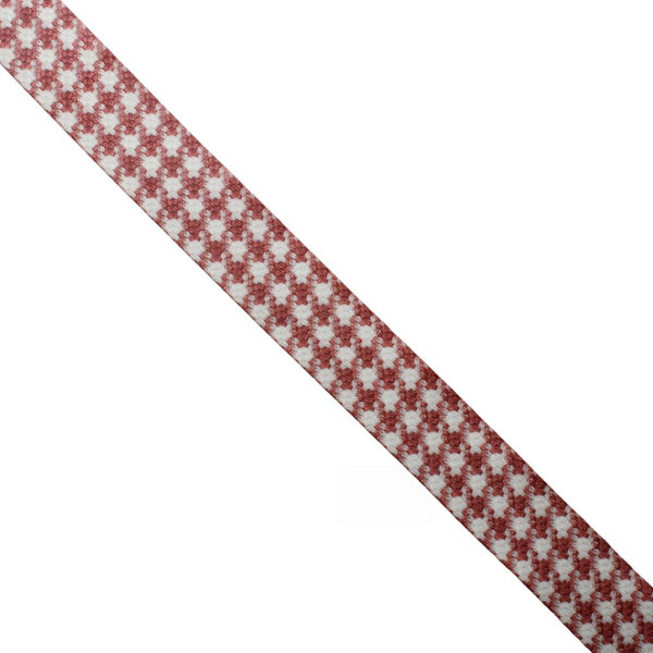 RIBBON 2 TONE FANCY 25MM H8  MAROON/WHT FREE 1