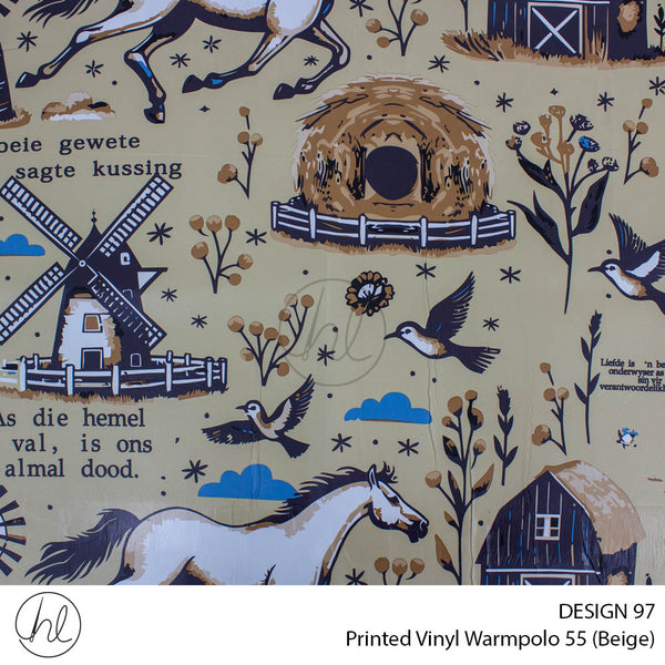 Printed Vinyl Windpomp (Design 97) (Beige) (140cm) Per m