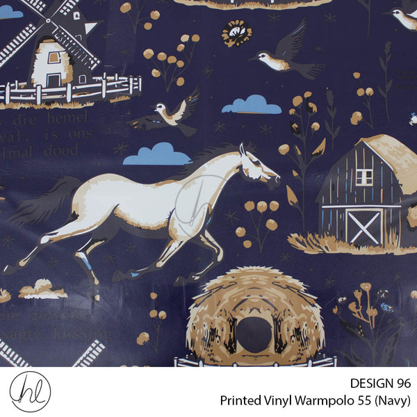 Printed Vinyl Windpomp (Design 96) (Navy) (140cm) Per m