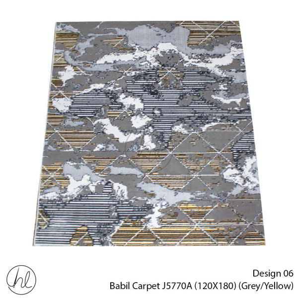 Babil Carpet (120X180) (Design 06) (Grey/Yellow)