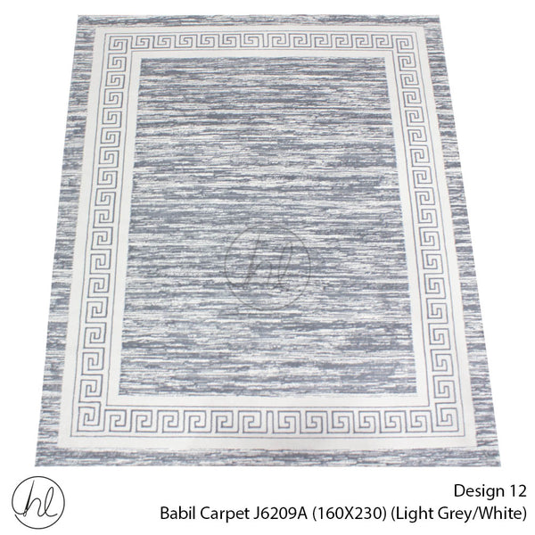 Babil Carpet (160X230) (Design 12) (Light Grey/White)