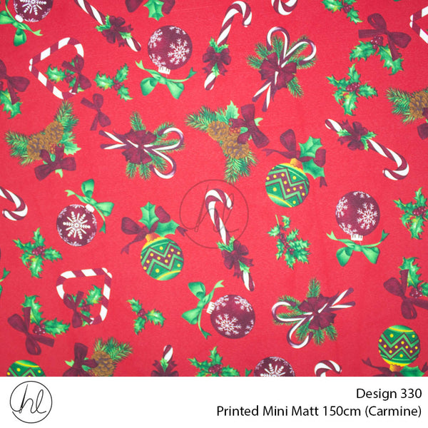 Printed Mini Matt (Design 330) (150cm) (Per m) (Carmine)