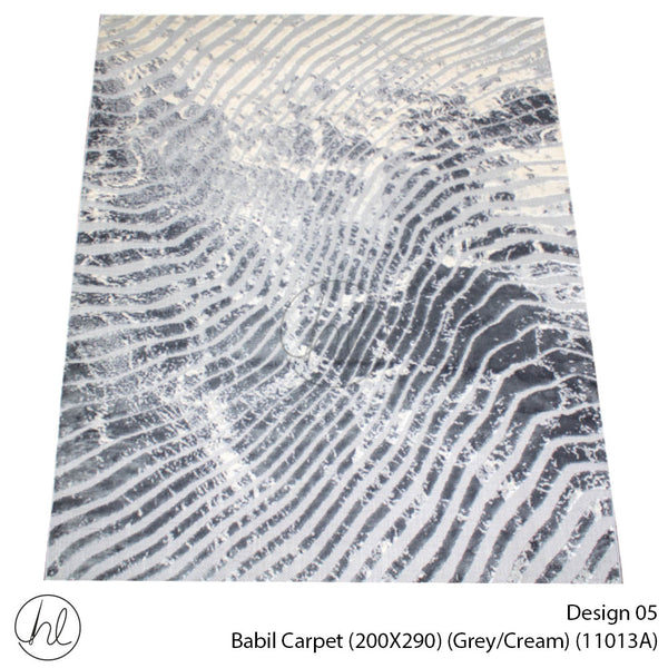 Babil Carpet (200X290) (Design 05) (Grey/Cream)