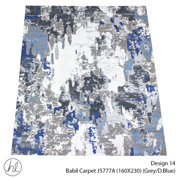 Babil Carpet (160X230) (Design 14) (Grey/Dark Blue)