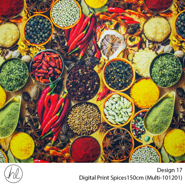 Digital Print Spices Fabric (Design 17) (150cm) (Per m) (Multi)