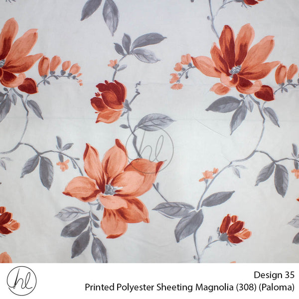 Printed Polyester Sheeting (240cm) (Magnolia) (Paloma) (Per m)