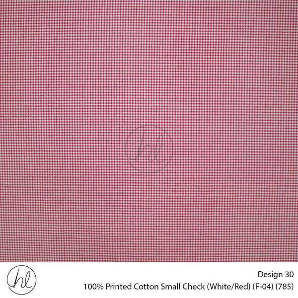 100% Cotton Prt Small Check