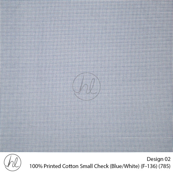 100% Cotton Prt Small Check