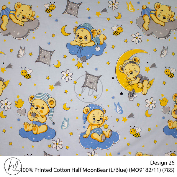 100% Cotton Prt Half MoonBear