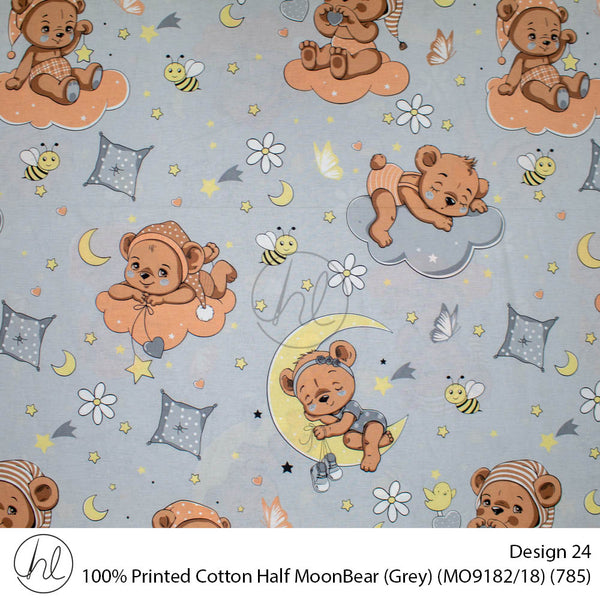 100% Cotton Prt Half MoonBear