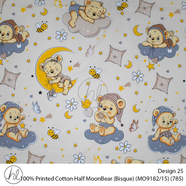 100% Cotton Prt Half MoonBear