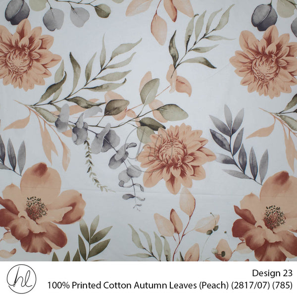 100% Cotton Prt Autumn Leaves