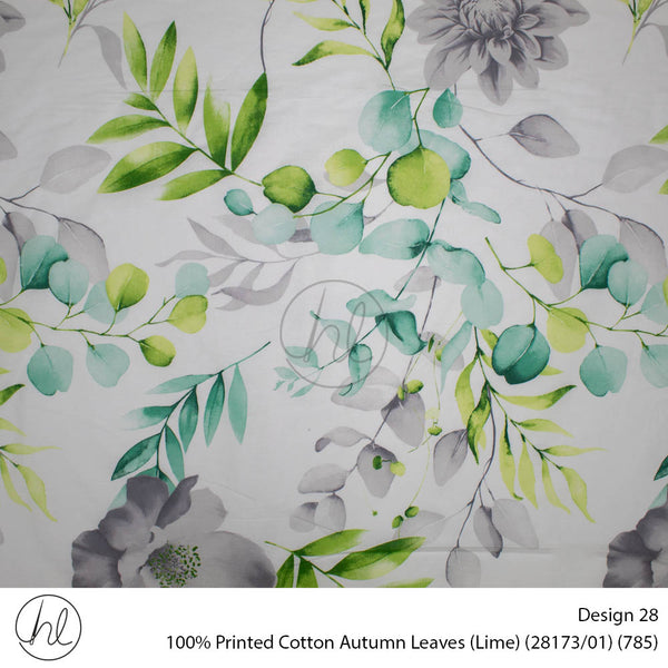 100% Cotton Prt Autumn Leaves