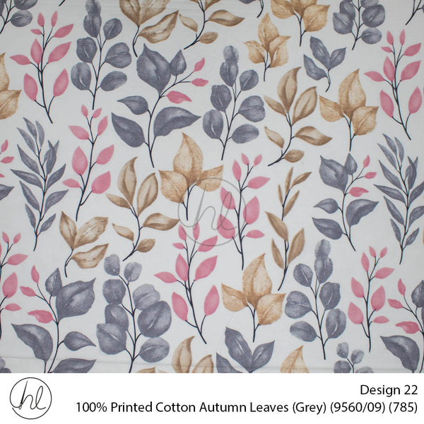 100% Cotton Prt Autumn Leaves