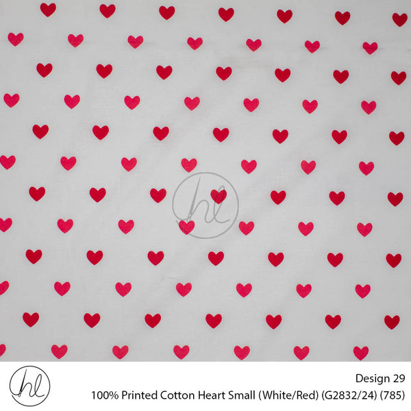 100% Cotton Prt Heart Small