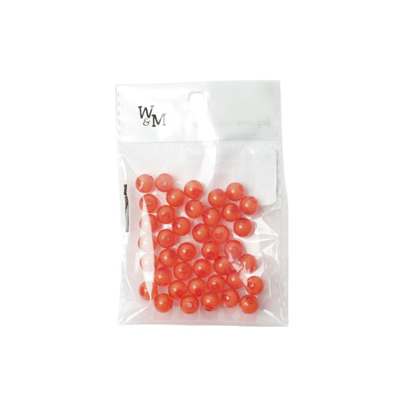 BEADS ROUND 8MM  RED FREE 1