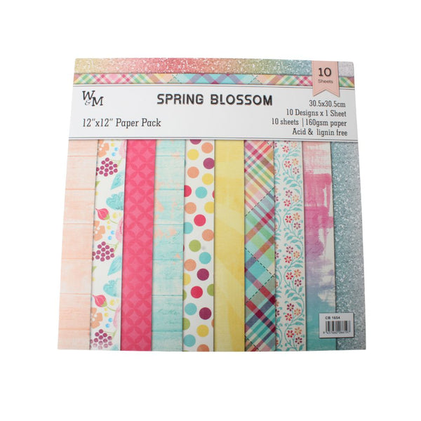 PAPER PACK SPRING BLOSSOM 12" 10SHEETS  1