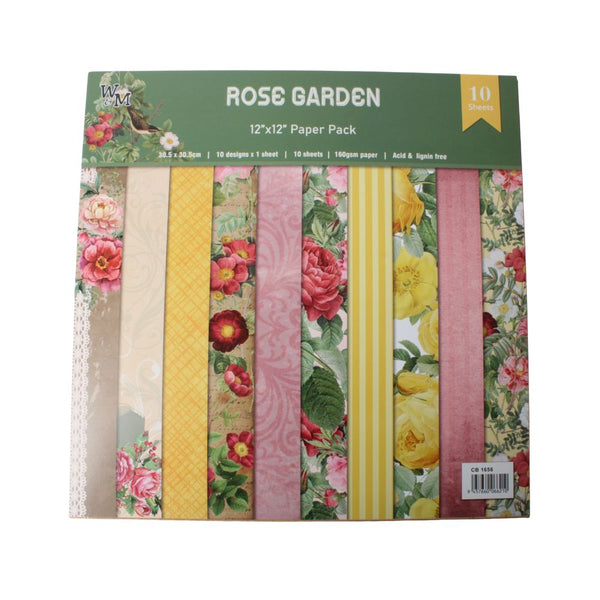 PAPER PACK ROSE GARDEN 12" 10SHEETS 1