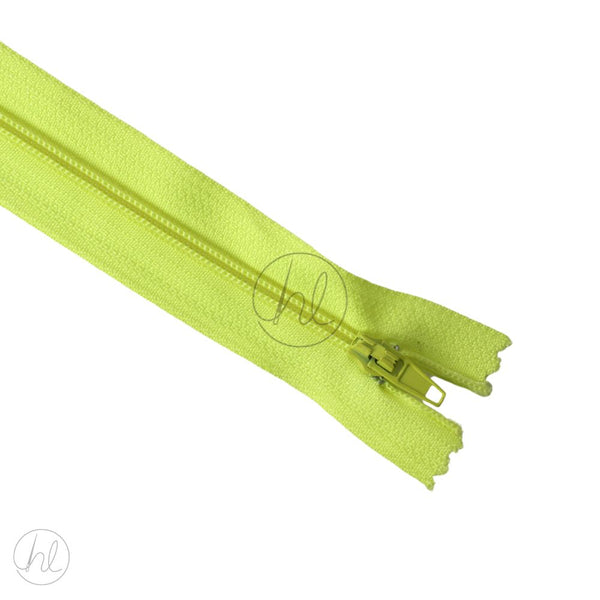 NYLON DRESS ZIPS NEON YELL 20CM