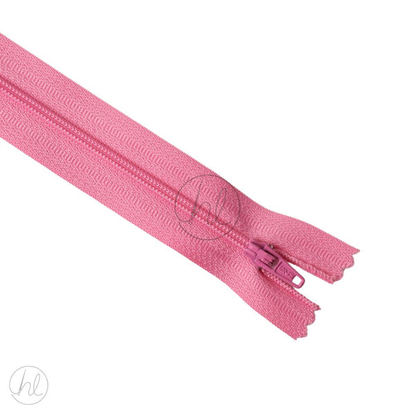 NYLON DRESS ZIPS HOT PINK 60CM