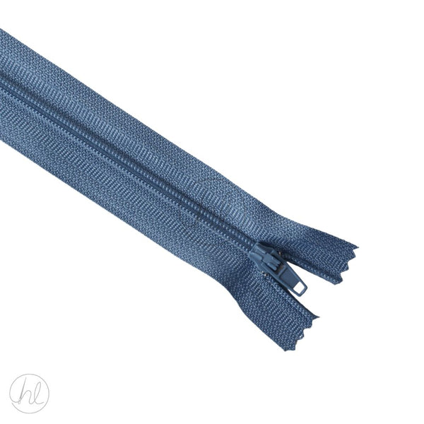 NYLON DRESS ZIPS DUSTY BLUE 30CM