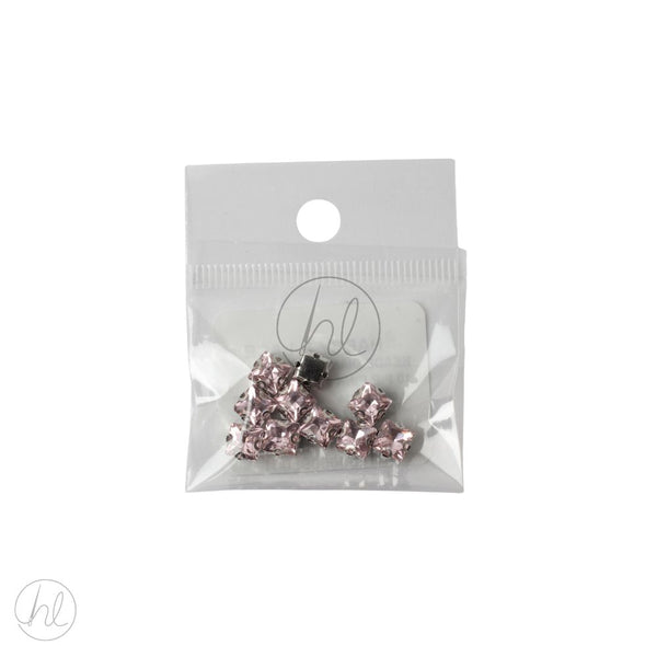 BEADS DIAMANTE SQUARE 10 P/P PINK FREE