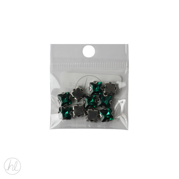 BEADS DIAMANTE SQUARE 10 P/P JADE FREE