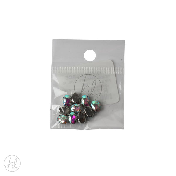 BEADS DIAMANTE OVAL 10 P/P SILVER FREE