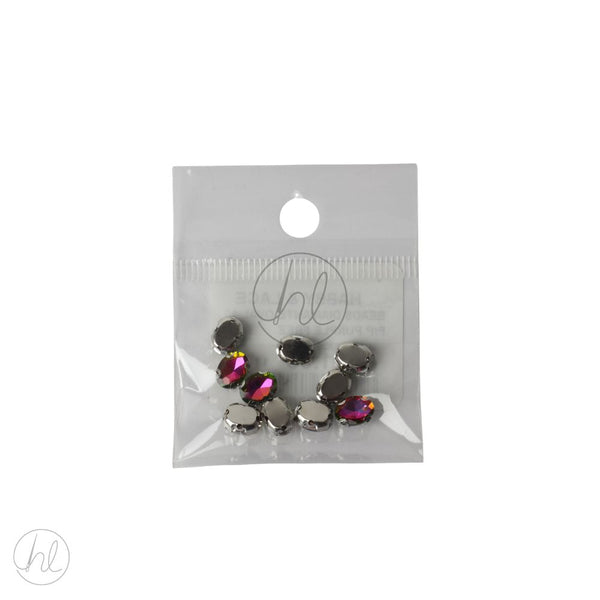 BEADS DIAMANTE OVAL 10 P/P PURPLE FREE