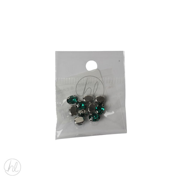 BEADS DIAMANTE OVAL 10 P/P EMERALD FREE