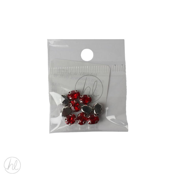 BEADS DIAMANTE OVAL 10 P/P RED FREE