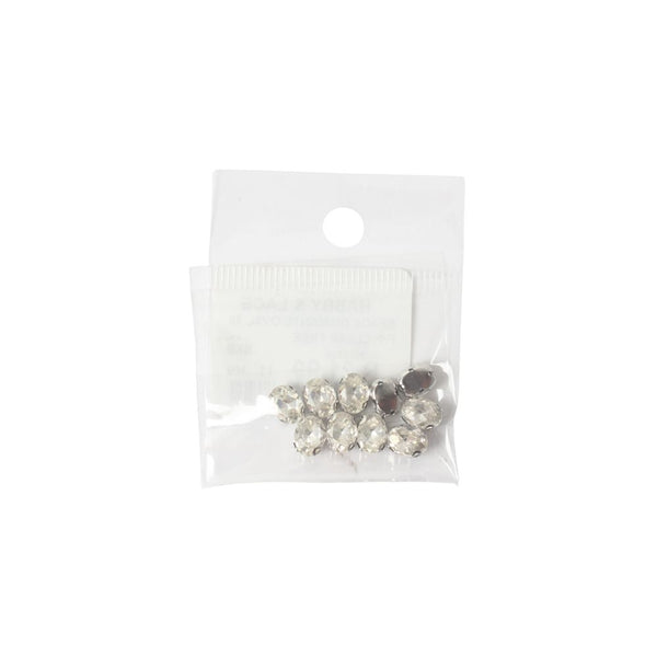 BEADS DIAMANTE OVAL 10 P/P CLEAR FREE