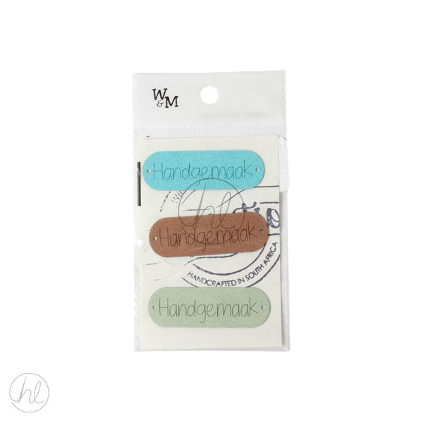 SUEDE TAGS HANDGEMAAK OVAL MULTI