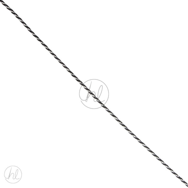 BAKERS TWINE CORD 3MM BLK/SILVR FREE